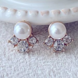 Pearl + diamond earrings